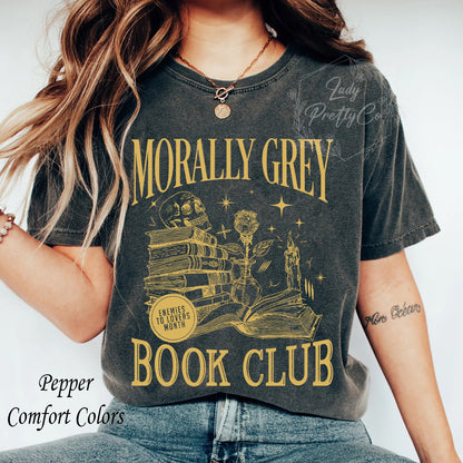 Morally Grey Book Club Sweatshirt | Dark Romance Crewneck, Spooky Season Sweatshirt, Bookish Shirt Vintage Bookish Shirt For Book Lover Gift