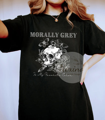 Morally Grey Png, Trendy Dark Romance reader book club Design Shirt Png, Bookish Merch Png, Romance Morally Grey Png, Digital Download