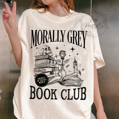 Morally Grey Book Club Sweatshirt | Dark Romance Crewneck, Spooky Season Sweatshirt, Bookish Shirt Vintage Bookish Shirt For Book Lover Gift