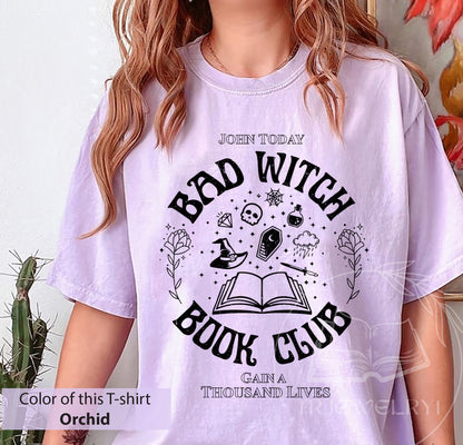 Bad Witch Book Club Crewneck Design Png, Bookish, Halloween Png, Book Lover, Reader Gift, Autumn, Witchy, Book Club, A Thousand Lives Png