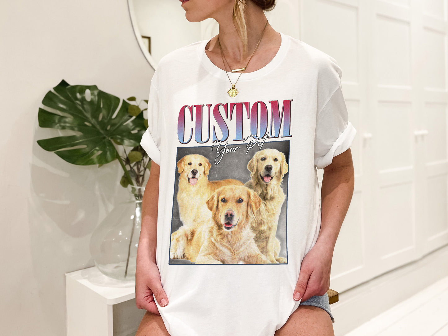 Custom Your Pet Photo T-Shirt, Comfort Color Personalized Vintage Style Shirts