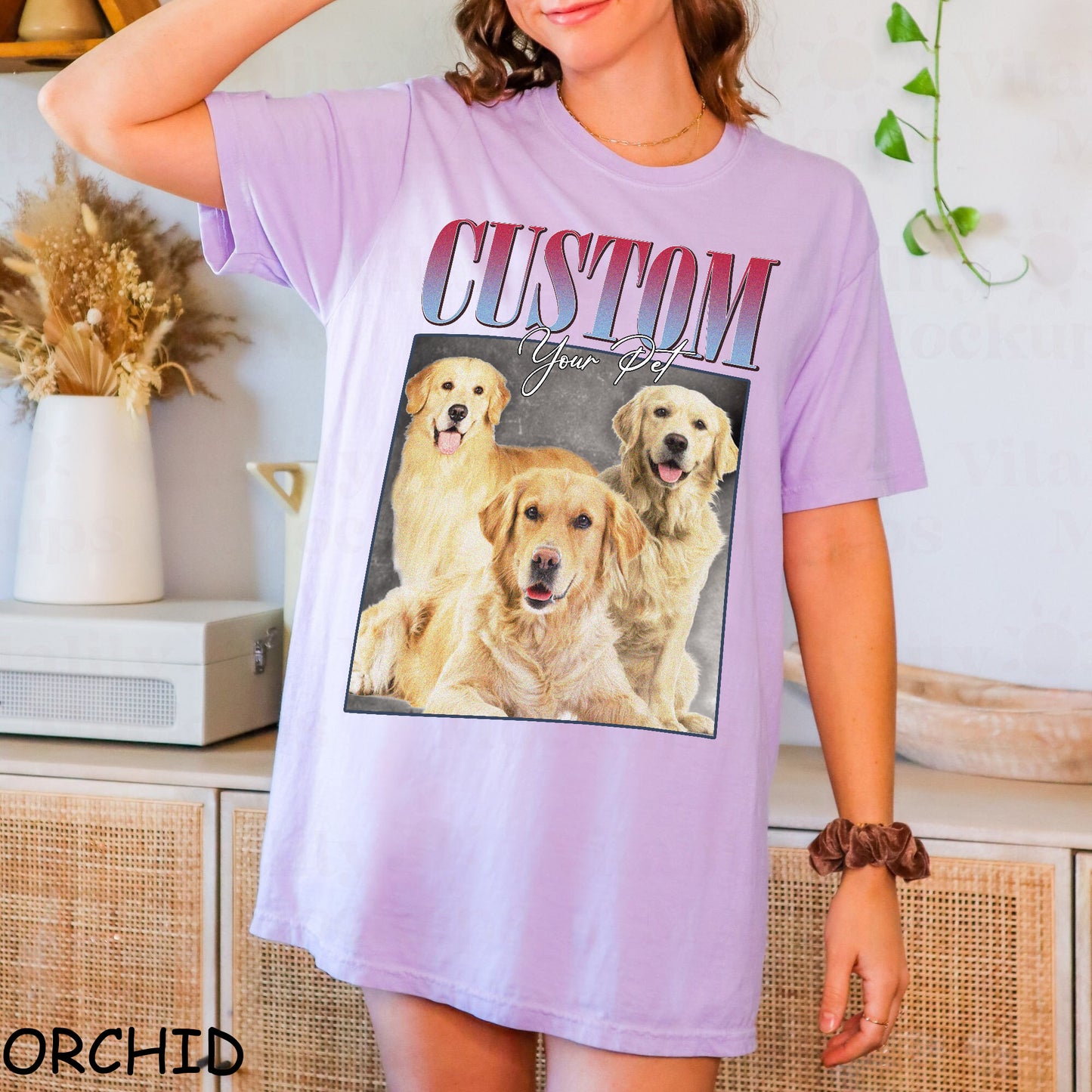 Custom Your Pet Photo T-Shirt, Comfort Color Personalized Vintage Style Shirts