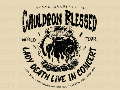 Nesta Archeron Acotar Cauldron Blessed Lady Death Band Shirt Design png, Lady Death Live In Concert png, World Tour png, Digital Dowload