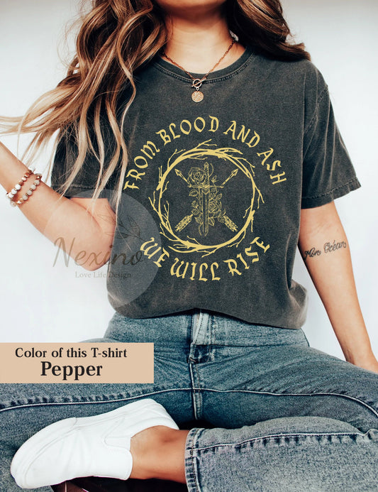 From Blood and Ash We Will Rise Sweatshirt, Jennifer L Poppy Hawke Prince Casteel, Jennifer Armentrout Book, Book Quote crewneck