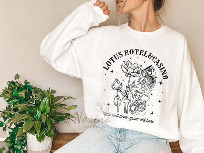 Lotus Hotel & Casino two sides Sweatshirt, Percy Jackson and the Olympians Shirt, Percy Jackson quotes shirt, Bookish Shirt, Gift For Reader