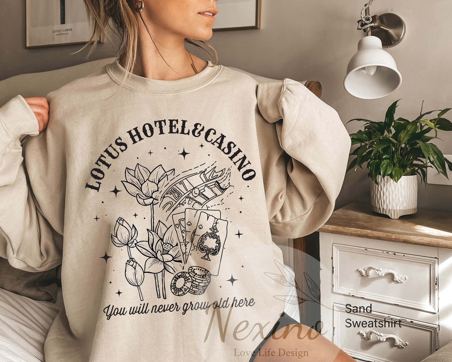 Lotus Hotel & Casino two sides Sweatshirt, Percy Jackson and the Olympians Shirt, Percy Jackson quotes shirt, Bookish Shirt, Gift For Reader