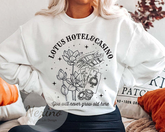 Lotus Hotel & Casino two sides Sweatshirt, Percy Jackson and the Olympians Shirt, Percy Jackson quotes shirt, Bookish Shirt, Gift For Reader