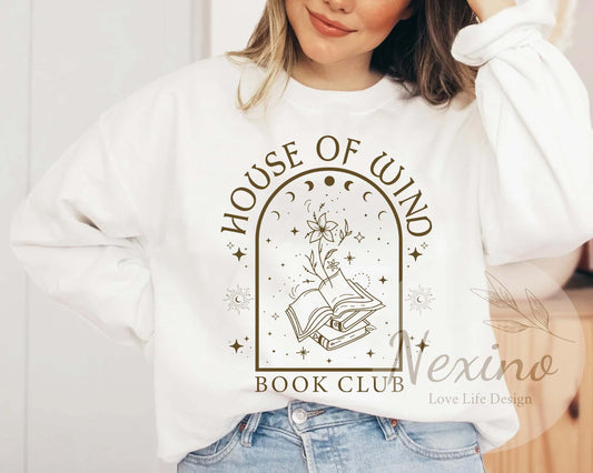 House Of Wind Library Velaris ACOTAR Illustrated Art Shirt - Night Court Throne Of Glass Crescent City Artwork Inspired-ACOTAR fan gift idea