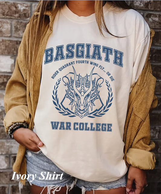 Vintage Basgiath War College Shirt, Fourth Wing T-Shirt, Basgiath War College Dragon Rider Shirt, Fourth Wing Shirt, The Empyrean Series