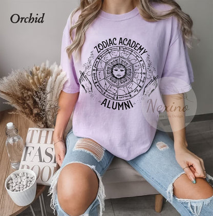 Zodiac Academy Alumni Licensed Distressed Shirt, Zodiac Academy Merch, Vega Twins T-shirt, Zodiac Signs, Star Constellations shirt.