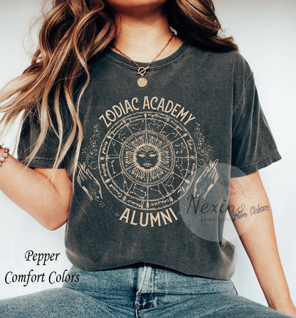 Zodiac Academy Alumni Licensed Distressed Shirt, Zodiac Academy Merch, Vega Twins T-shirt, Zodiac Signs, Star Constellations shirt.