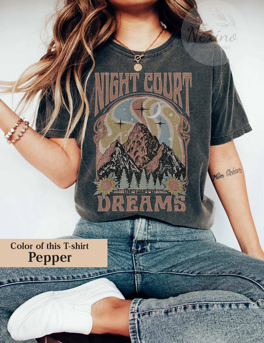 Night Court Velaris City Of Starlight Comfort Colors Shirts, Retro Velaris Shirt, House Of Wind Book Clothing, Night Court Sarah J Mass