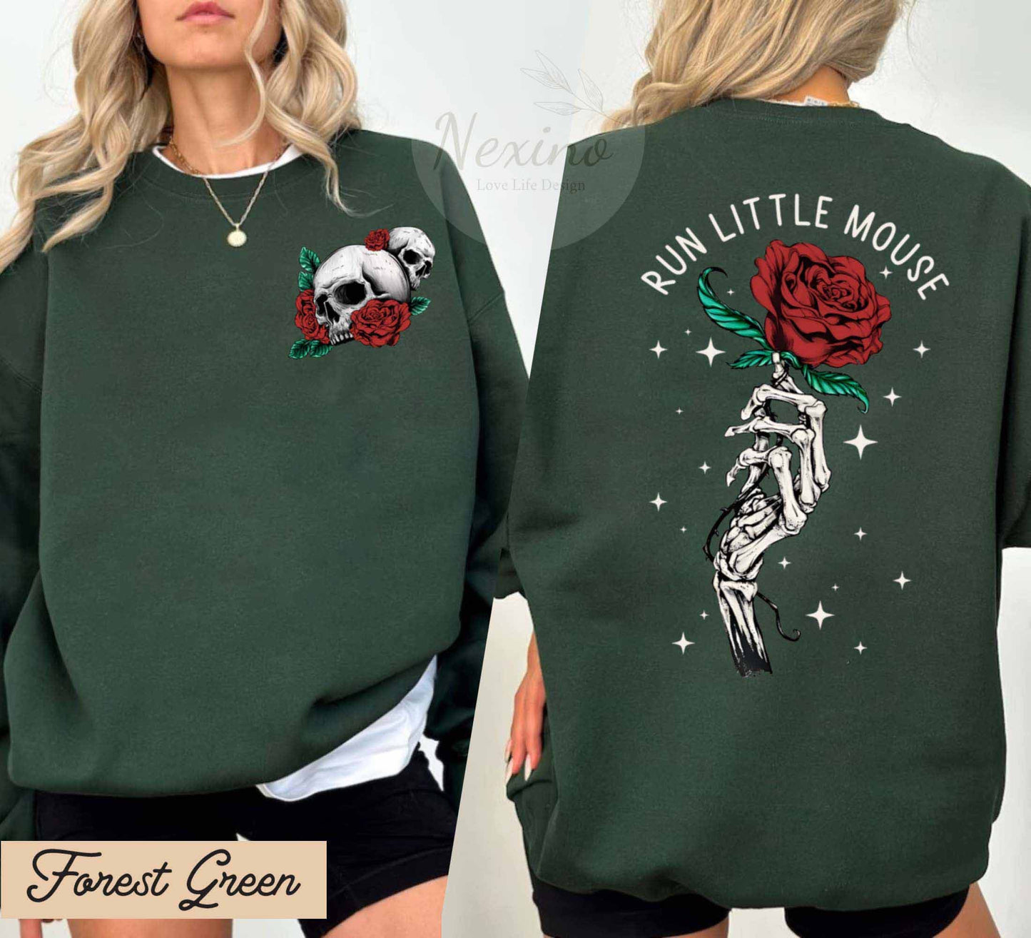 Run Little Mouse Sweatshirt, Rose Skeleton Comfort Shirt, Haunting Adeline Sweat, Dark Romance Merch, Smut Reader, Book Lover Gifts For Her