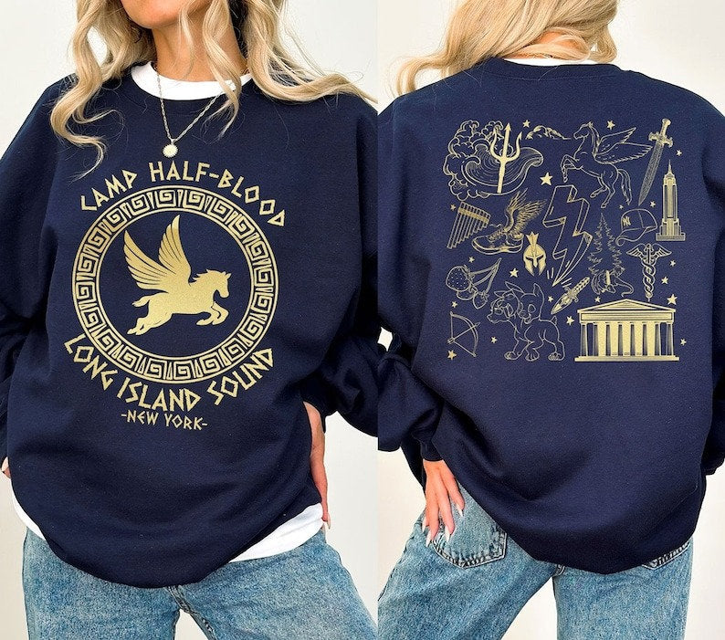 Two-sided Camp Half Blood Sweatshirt, Percy Jackson Sweatshirt, Long Island Sound Shirt, Percy Jackson and the Olympians Shirt, Trendy Shirt