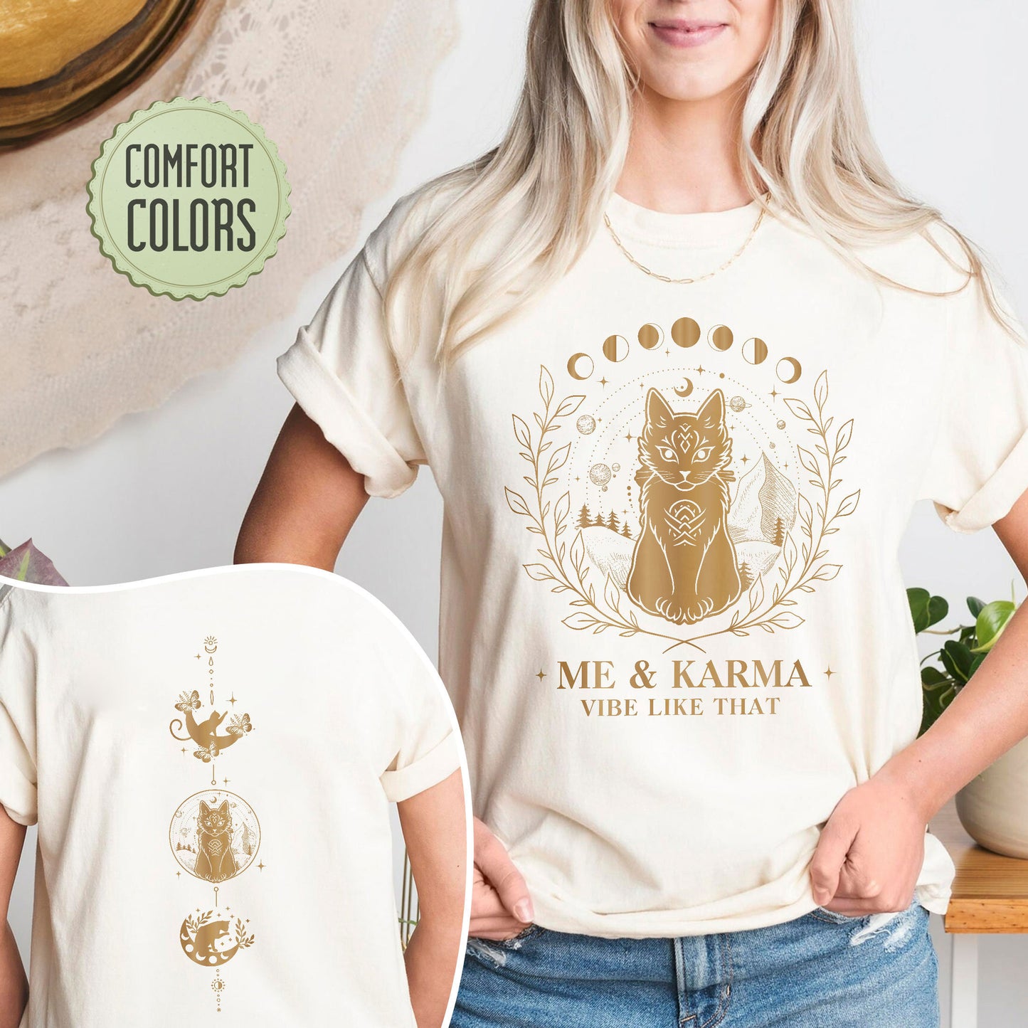 Me And Karma Vibe Like That Comfort Colors Shirt, Karma Is A Cat Tshirt, Karma Cat Shirt, Concert Shirts, Midnights Inspired, Black Cat