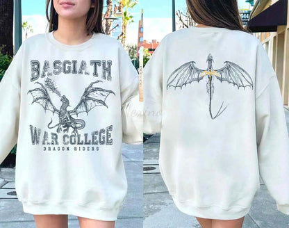 Fourth Wing Double-Sided Sweater, Basgiath War College Sweatshirt, Fourth Wing Shirt, Dragon Rider Shirt, Bookish Shirt, The Empyrean Series