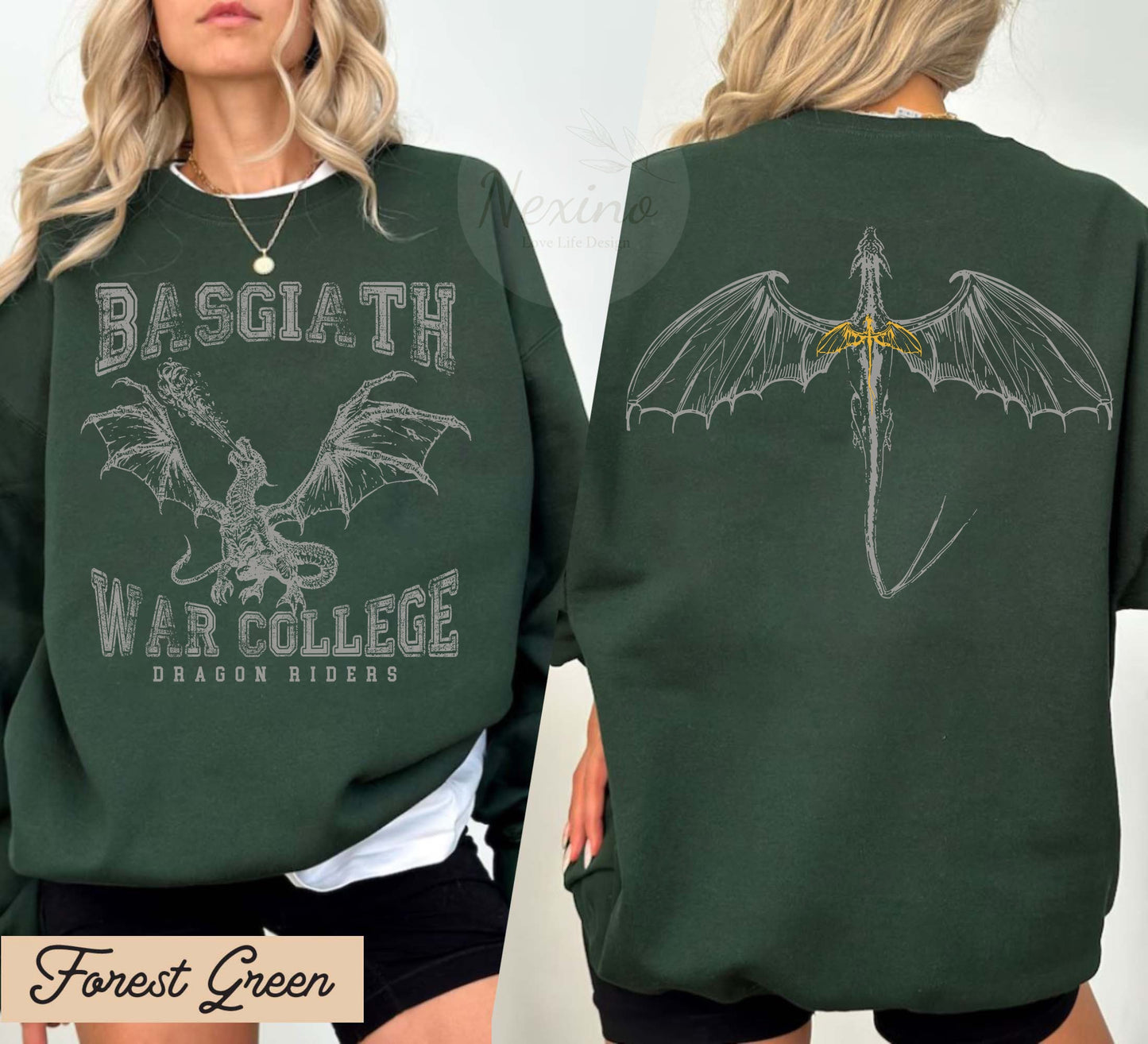 Fourth Wing Double-Sided Sweater, Basgiath War College Sweatshirt, Fourth Wing Shirt, Dragon Rider Shirt, Bookish Shirt, The Empyrean Series