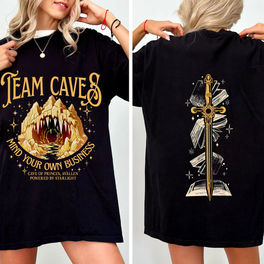 Team Caves Crescent City Fan Comfort Colors Shirt, House Of Flame And Shadow Inspired Tee, Avallen Fae Bryce Quinlan, SJM Merch,Bookish Gift