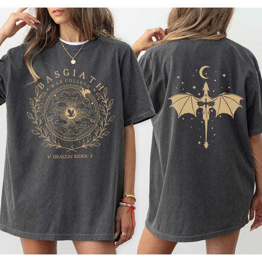 Comfort Colors Basgiath Dragon Rider Shirt, Fourth Wing Shirt, Basgiath War College Shirt, Bookish Shirt, Fourth Wing Merch, Fly or Die Tee