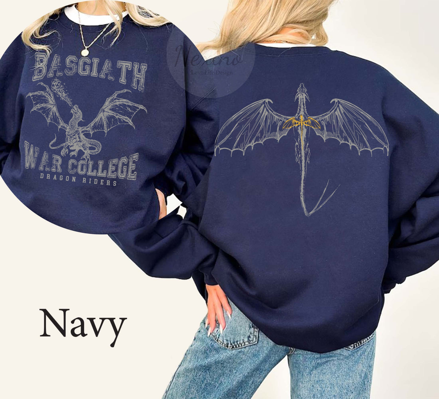 Fourth Wing Double-Sided Sweater, Basgiath War College Sweatshirt, Fourth Wing Shirt, Dragon Rider Shirt, Bookish Shirt, The Empyrean Series