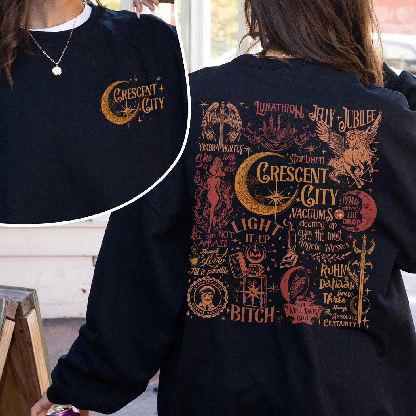 Crescent City Sweatshirt, Light It Up Sweatshirt, Lunathion Shirt, Through Love All Is Possible, Hunt Athalar Shirt, Umbra Mortis Shirt