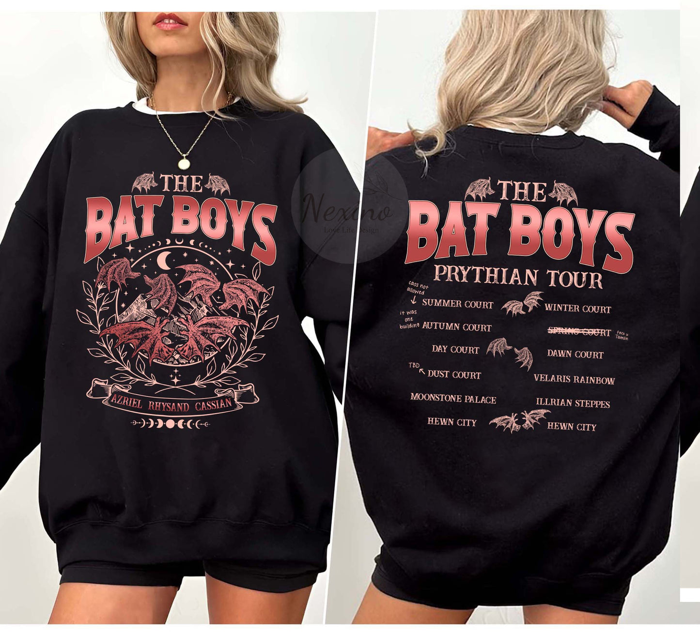 The Bat Boys Acotar Sweatshirt, The Night Court Illyrians, A Court of Thorns and Roses Rhysand Cassian Azriel, Feyre Bat Boy Wings, Bookish