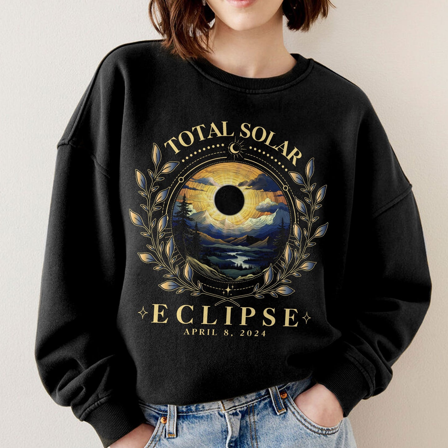 Total Solar Eclipse Watching PNG, Path of Totality Eclipse, Celestial Shirts, Aesthetic April 8 2024, Retro Solar Eclipse Tee, PNG