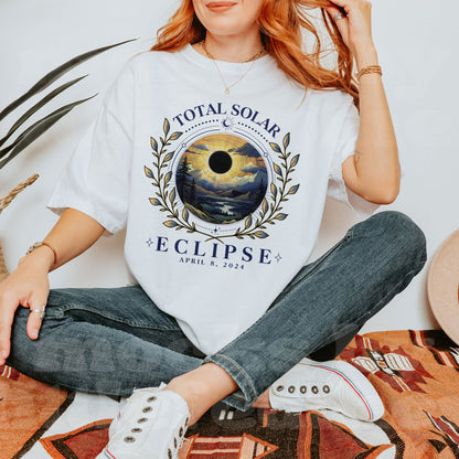 Total Solar Eclipse Watching PNG, Path of Totality Eclipse, Celestial Shirts, Aesthetic April 8 2024, Retro Solar Eclipse Tee, PNG