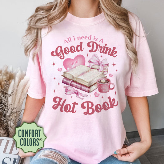 Hot Girls Read Books Comfort Colors Shirt, Book Readers Gift, Bookish Merch, Minimalist Book Sweatshirt, Bookworm Shirt, Romance Reader