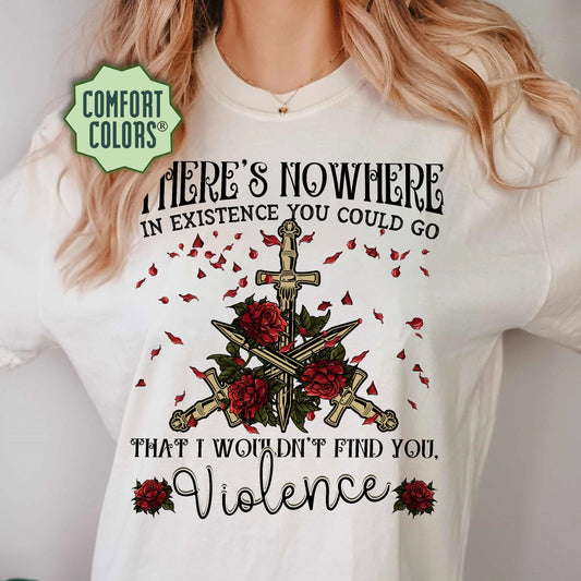 Violence Basgiath Comfort Colors Shirt, Fourth Wing Shirt, Basgiath War College Merch, Rebecca Yoros, Dragon Rider Shirt,Gift For Readers