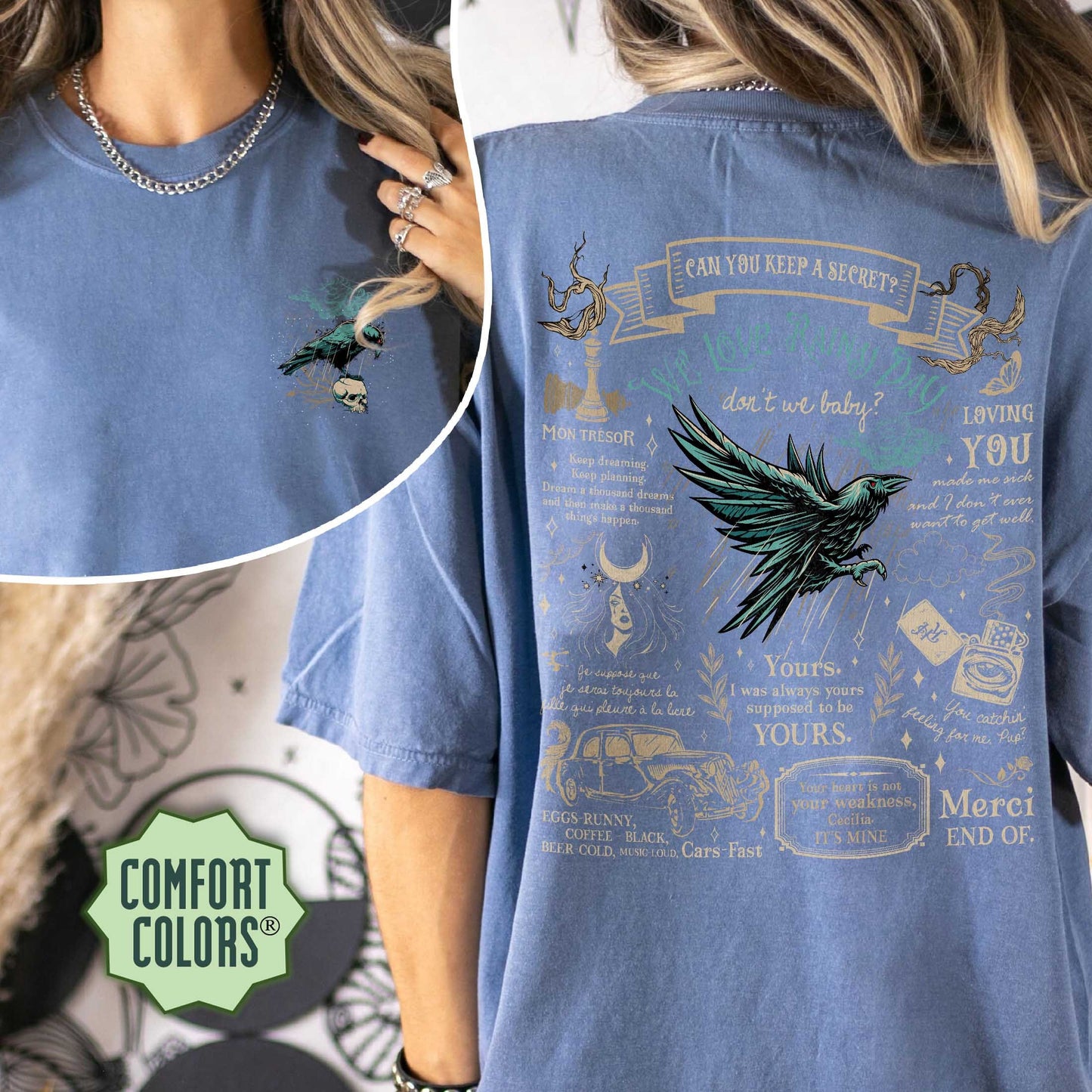 We Love Rainy Days Comfort Colors Shirt, Don't We Baby Shirt, Raven Shirt, Raven Series Shirt, Bookish Tee, Book Lover Gift, Romance Books