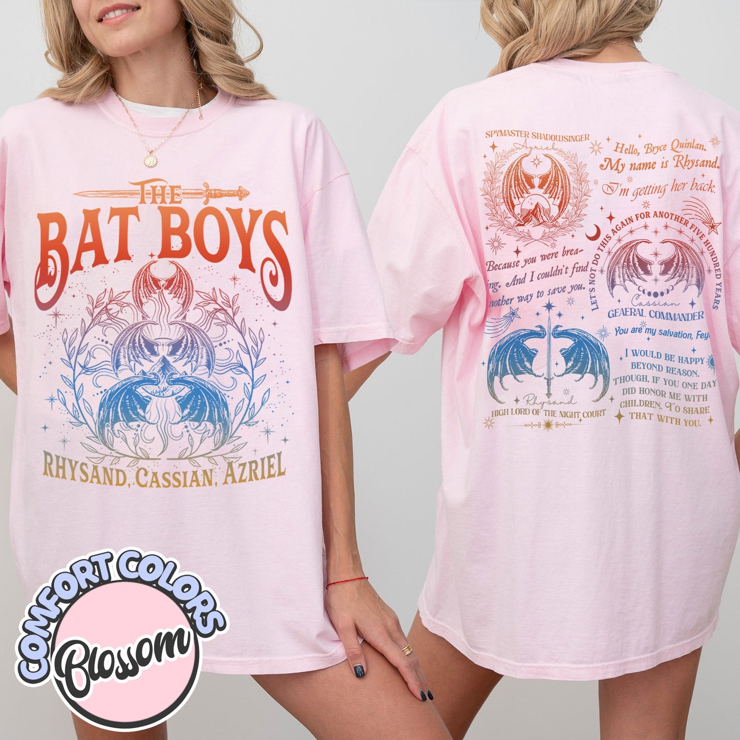 The Bat Boys Comfort Colors Shirt, Feyre Darling Acotar Shirt, Enemies To Lovers Reading Lover Shirt, Acotar Merch Rhysand Bookworm