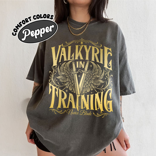 Valkyrie In Training Comfort Colors Shirt, The Night Court Velaris Throne Of Glass Merch, Acotar Valkyrie Tshirt, Bookish Merch