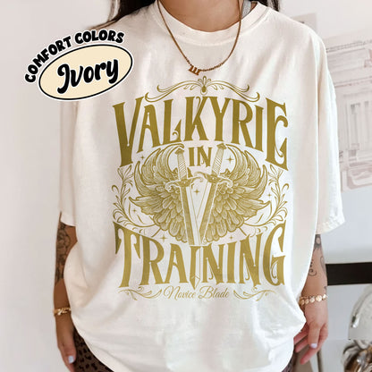 Valkyrie In Training Comfort Colors Shirt, The Night Court Velaris Throne Of Glass Merch, Acotar Valkyrie Tshirt, Bookish Merch