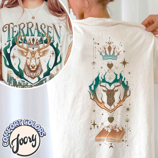 Terrasen Comfort Colors Shirt, Throne of Glass Aelin Galathynius Shirt,Rowan Whitethorn Dorian Thirteen Manon Blackbeak,Sjm Merch Acotar Tog