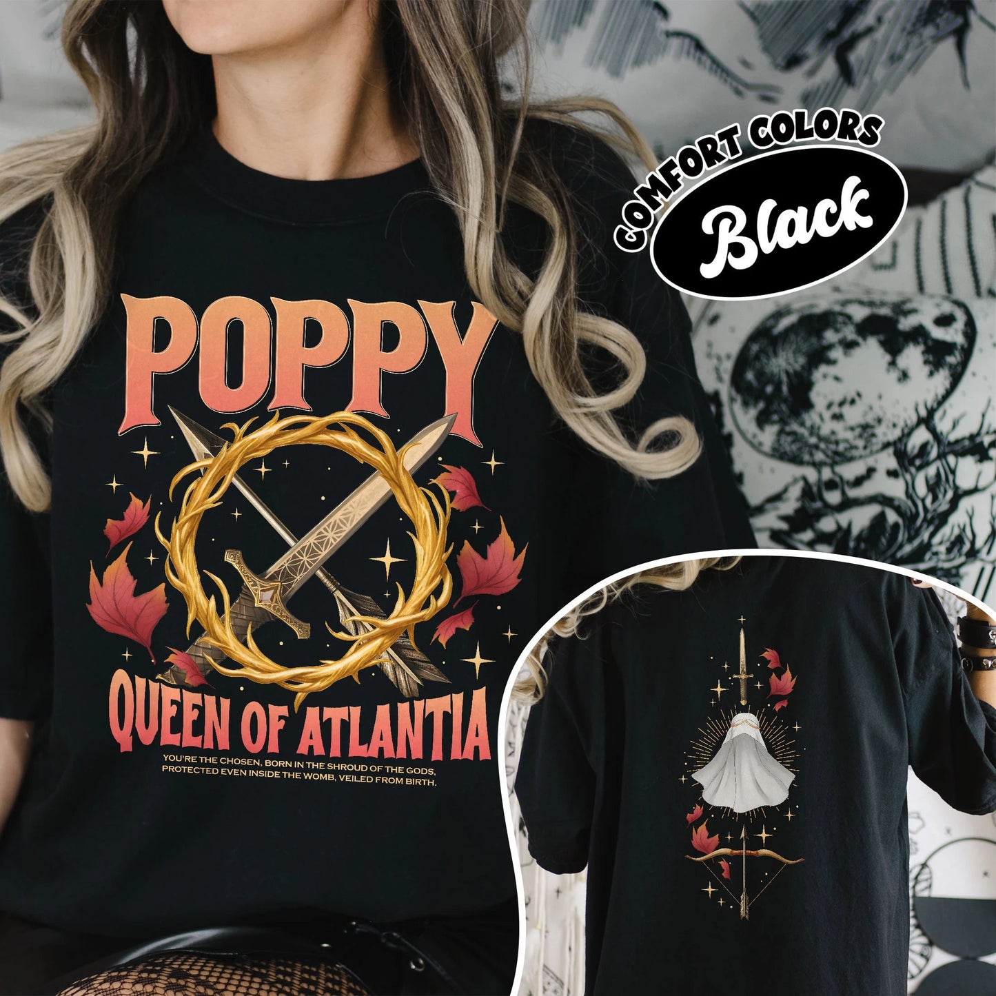 Blood And Ash Fan Comfort Colors Shirt, Poppy Queen Of Atlantia Shirts, From Blood And Ash T Shirt, JLA Inspired Merch, Gift For Book Lover