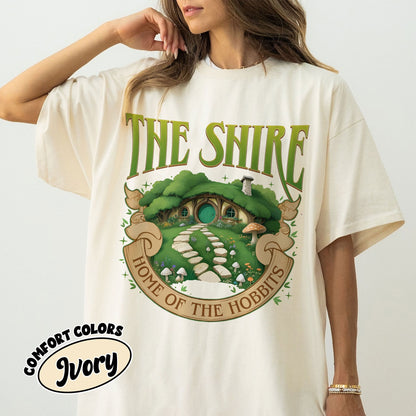 The Shire Home Of The Hobbits Comfort Colors Shirt, LOTR Shirt, Distressed Tolkien Aragorn Frodo Baggins Elven Elrond The Fellowship