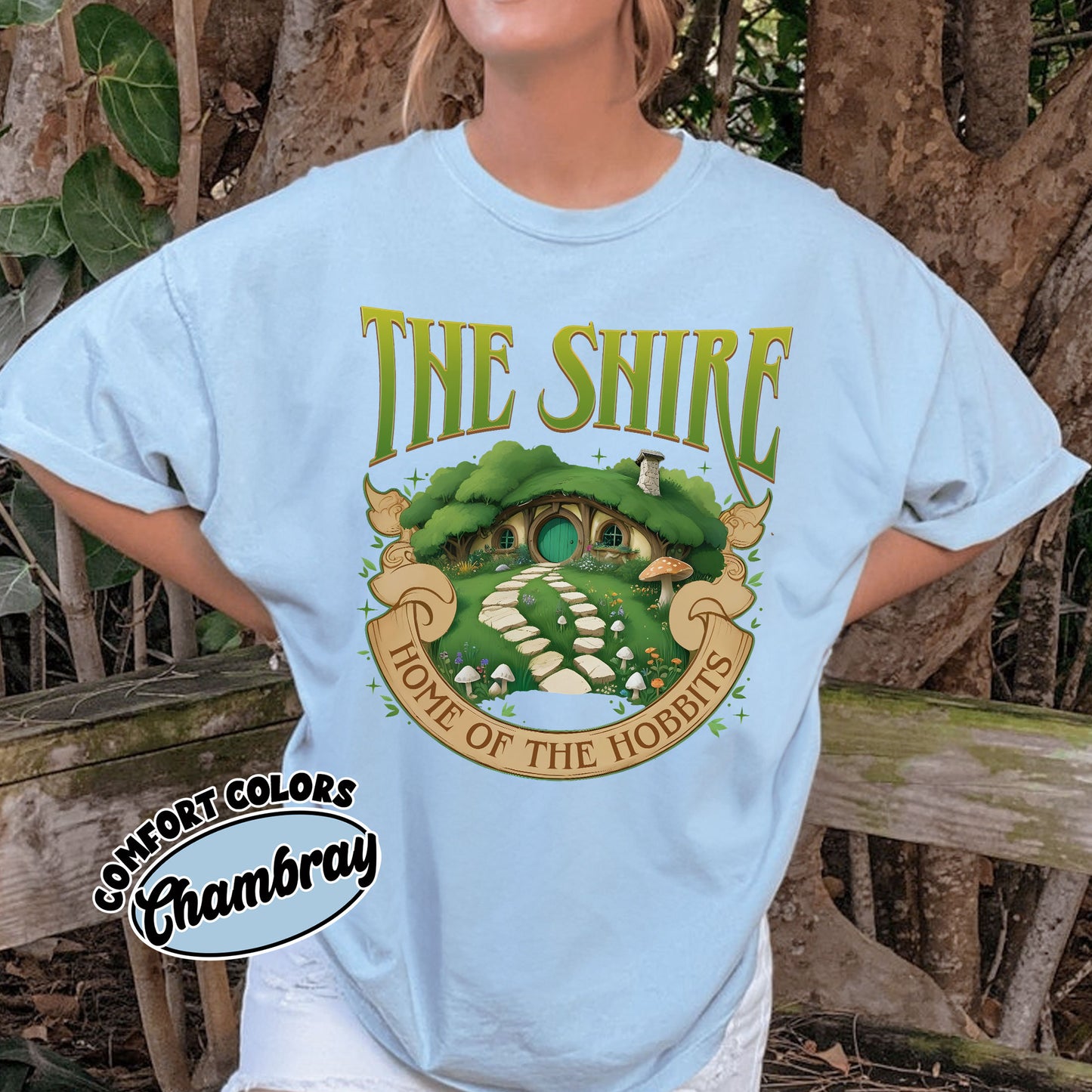 The Shire Home Of The Hobbits Comfort Colors Shirt, LOTR Shirt, Distressed Tolkien Aragorn Frodo Baggins Elven Elrond The Fellowship