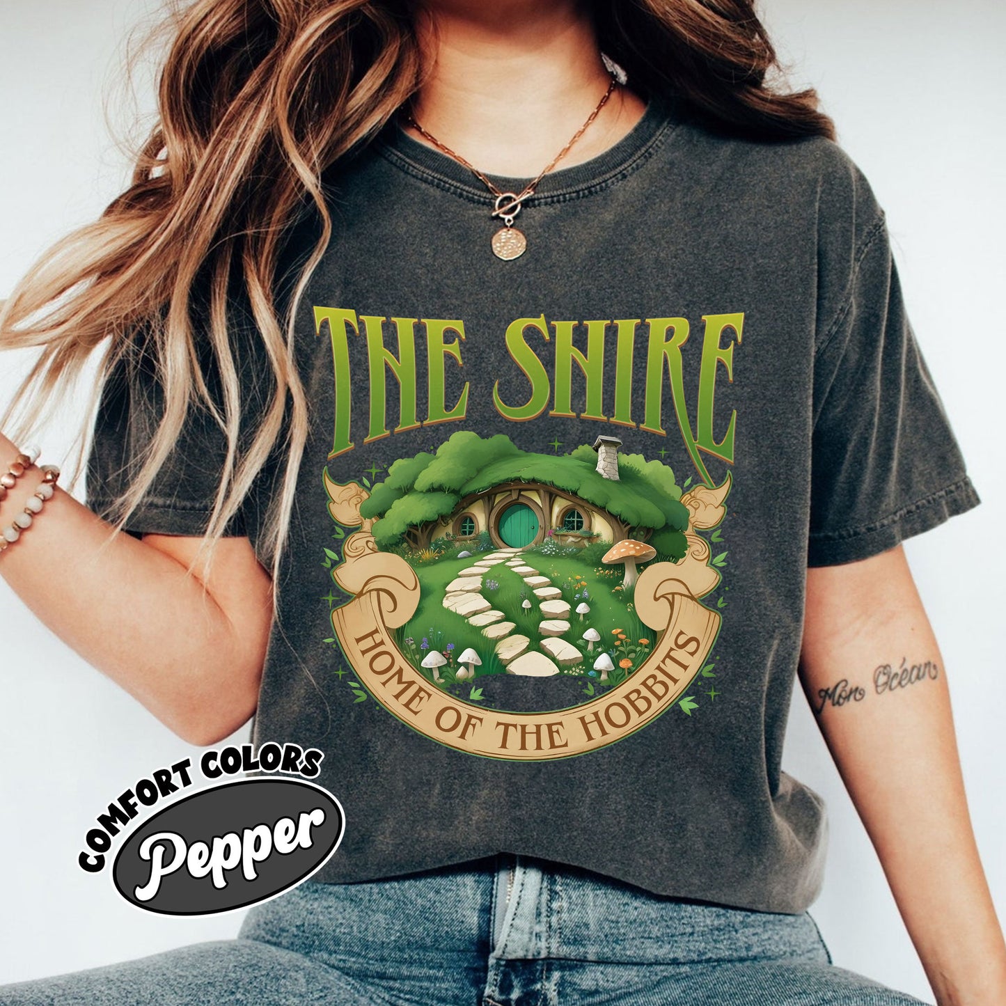 The Shire Home Of The Hobbits Comfort Colors Shirt, LOTR Shirt, Distressed Tolkien Aragorn Frodo Baggins Elven Elrond The Fellowship