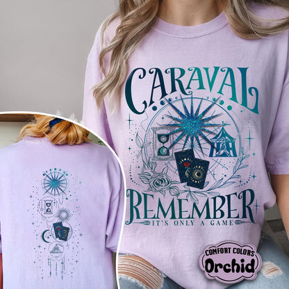 Caraval Comfort Colors Shirt, Remember It's Only A Game Shirt, Legendary Booktok Shirt, Stephanie Garber, Bookish Shirt,Romantasy Book Lover