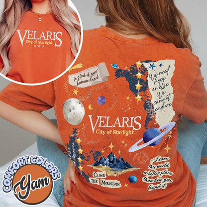 Velaris Acotar Comfort Colors Shirt, To The Stars Quote Tshirt, Acotar Night Court, Acotar Fan Gifts, Sjm Merch, Don't Let The Hard Days