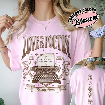 Love And Poetry Social Club Comfort Colors Shirt, Tortured Department Fan TShirt, TS Inspired Shirts, Ts New Album Shirt, Gift For Fan