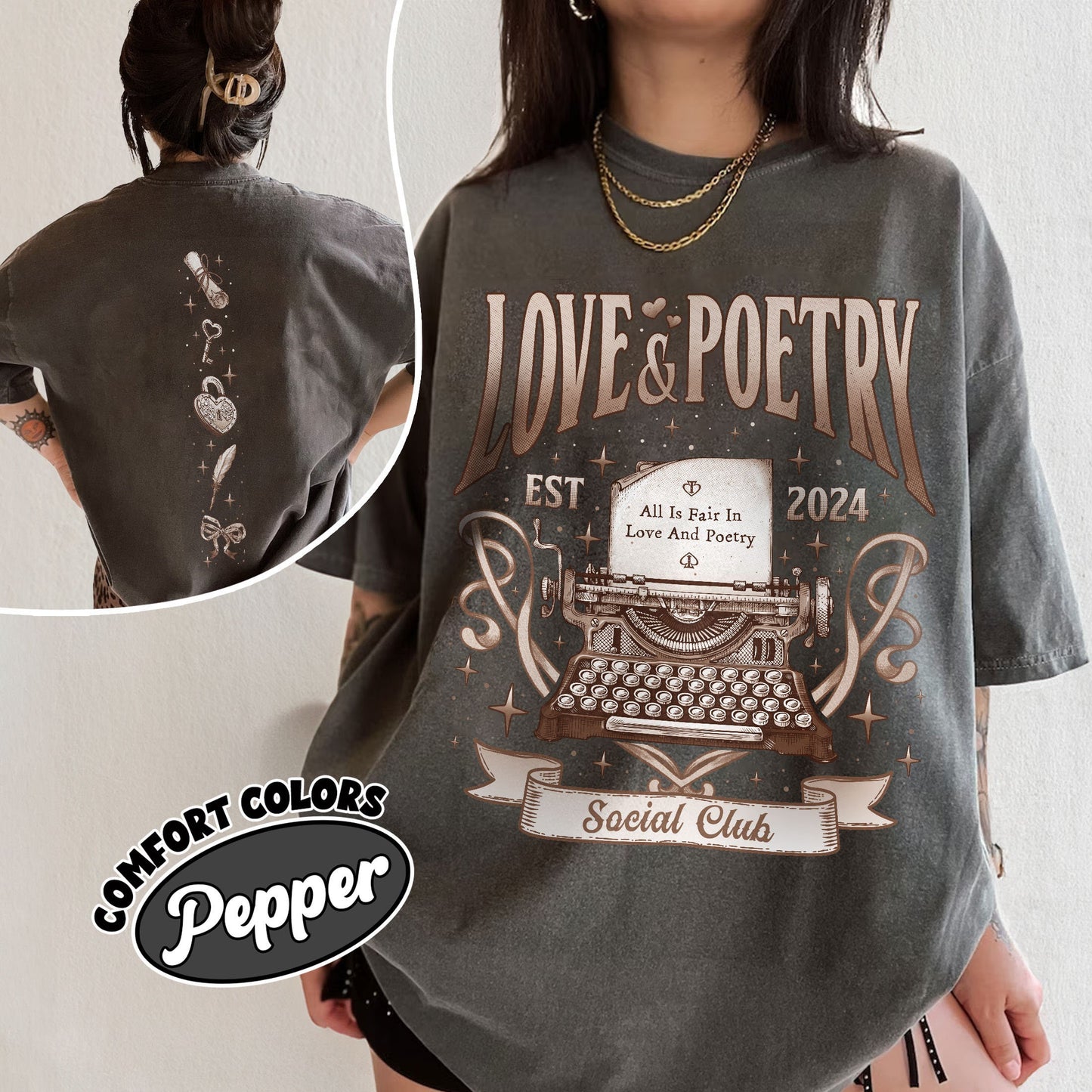 Love And Poetry Social Club Comfort Colors Shirt, Tortured Department Fan TShirt, TS Inspired Shirts, Ts New Album Shirt, Gift For Fan