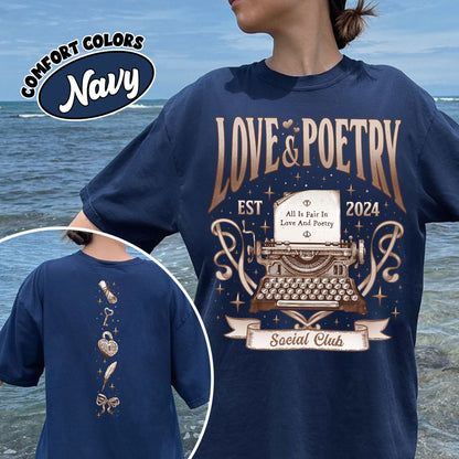 Love And Poetry Social Club Comfort Colors Shirt, Tortured Department Fan TShirt, TS Inspired Shirts, Ts New Album Shirt, Gift For Fan