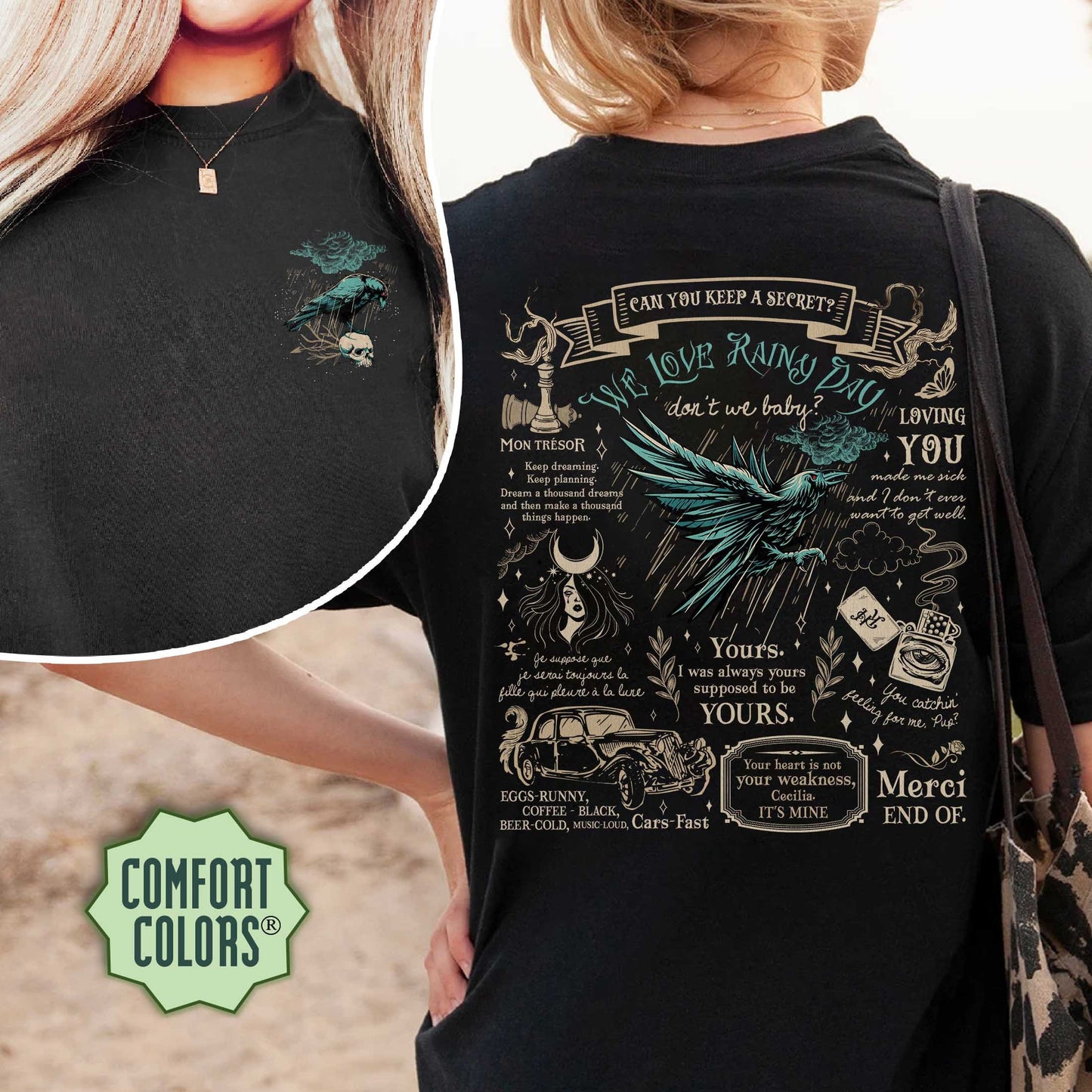 We Love Rainy Days Comfort Colors Shirt, Don't We Baby Shirt, Raven Shirt, Raven Series Shirt, Bookish Tee, Book Lover Gift, Romance Books