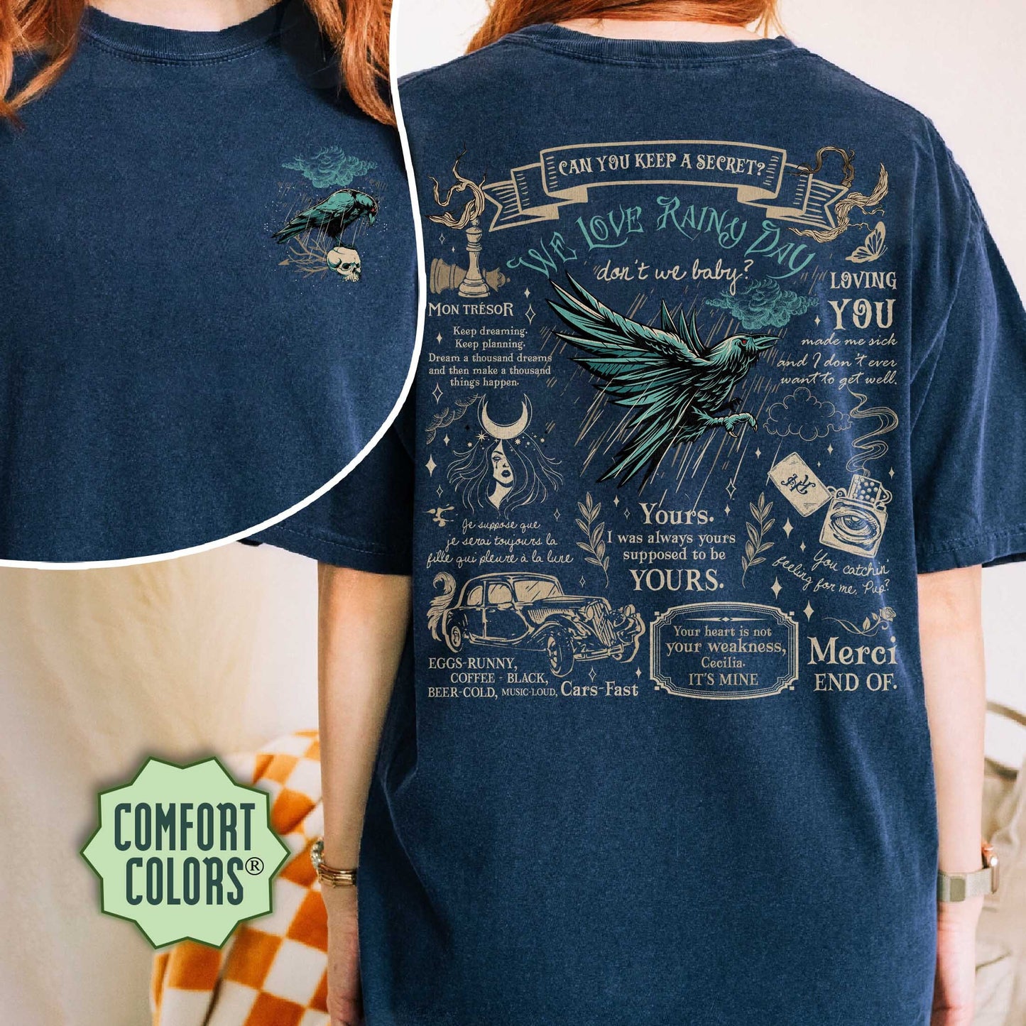 We Love Rainy Days Comfort Colors Shirt, Don't We Baby Shirt, Raven Shirt, Raven Series Shirt, Bookish Tee, Book Lover Gift, Romance Books