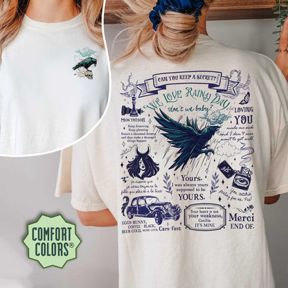 We Love Rainy Days Comfort Colors Shirt, Don't We Baby Shirt, Raven Shirt, Raven Series Shirt, Bookish Tee, Book Lover Gift, Romance Books