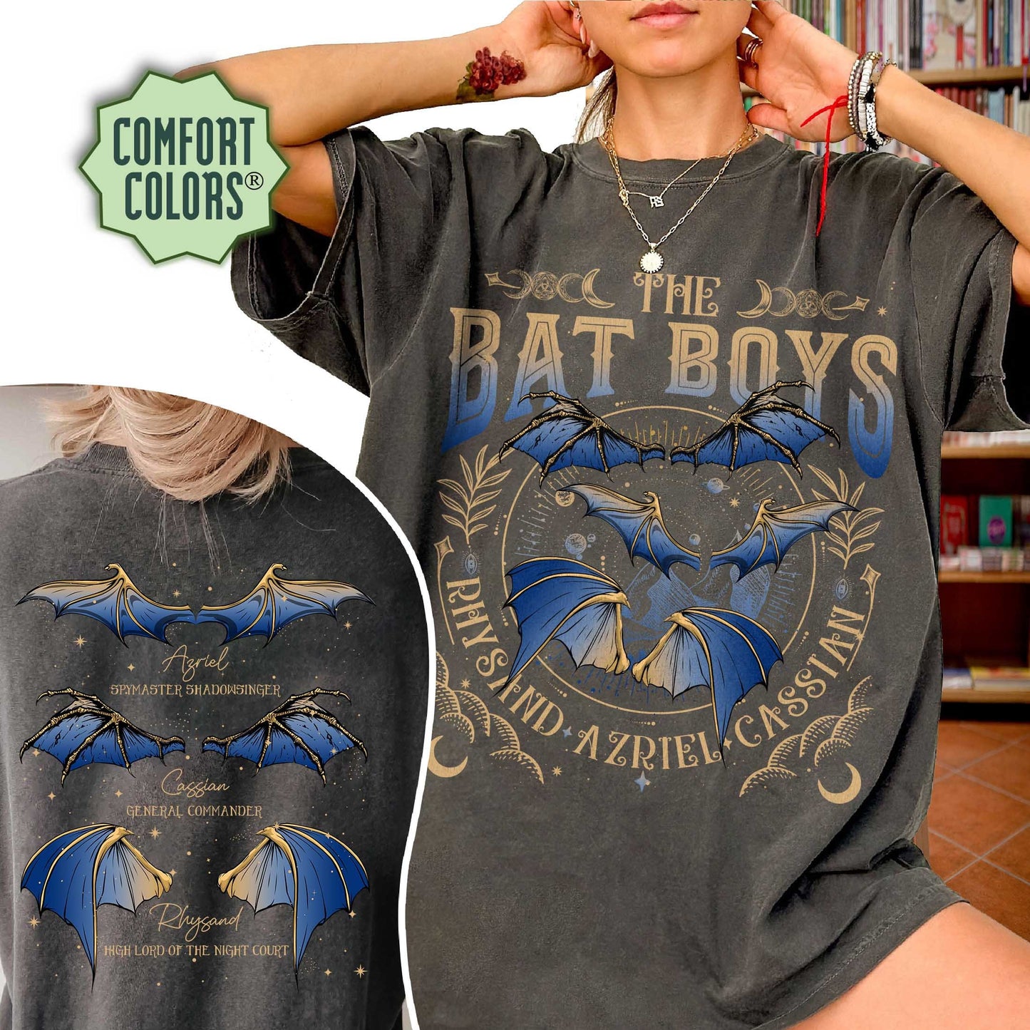 Bat Boys Wings Comfort Colors, Acotar Tshirt Bat Boys, Bat Boys Shirt, Crescent City Sweatshirt, Acotar Merch Cassian, Sjm Merch