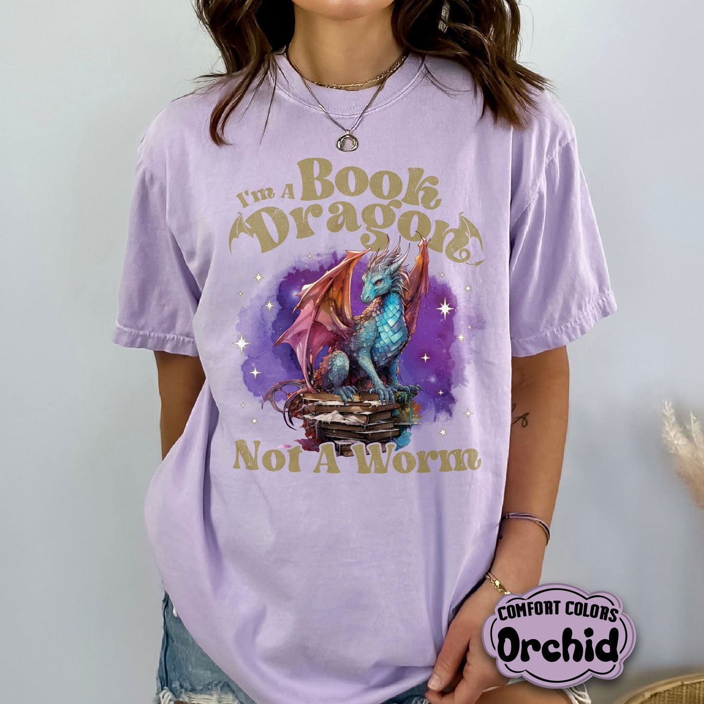 I'm Not A Bookworm I'm A Book Dragon Comfort Colors Shirt, Book Lover Shirt, Book Nerd Shirt, Reading Lover, Librarian Shirt,Book Lover Gift