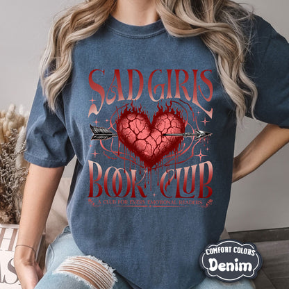 Sad Girls Book Club Comfort Colors Shirt, Villain Lover Bookish Shirt, Morally Grey, Smut Reader, Dark Romance,Fantasy Readers Society Shirt